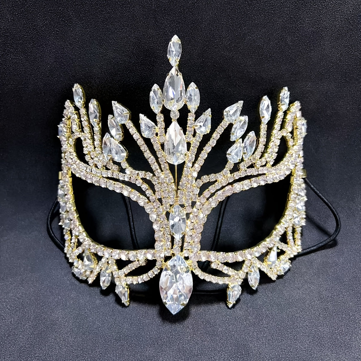Copper Diamond Masquerade Mask with Glass Inlay