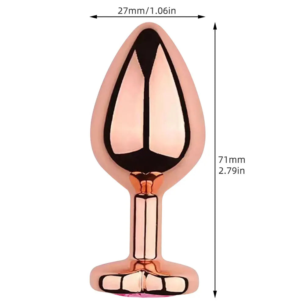 Premium Rose Gold Pink Heart Crystal