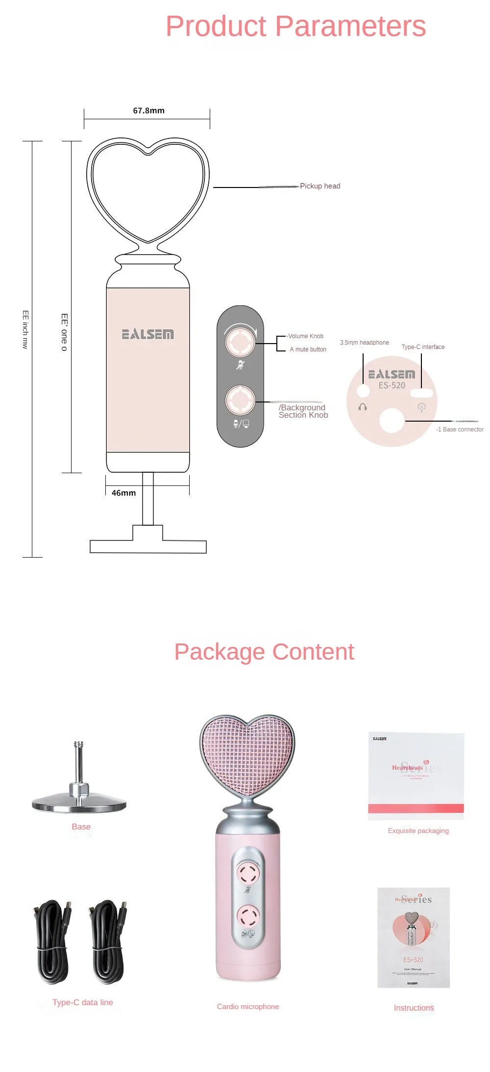 Pink Condenser Microphone