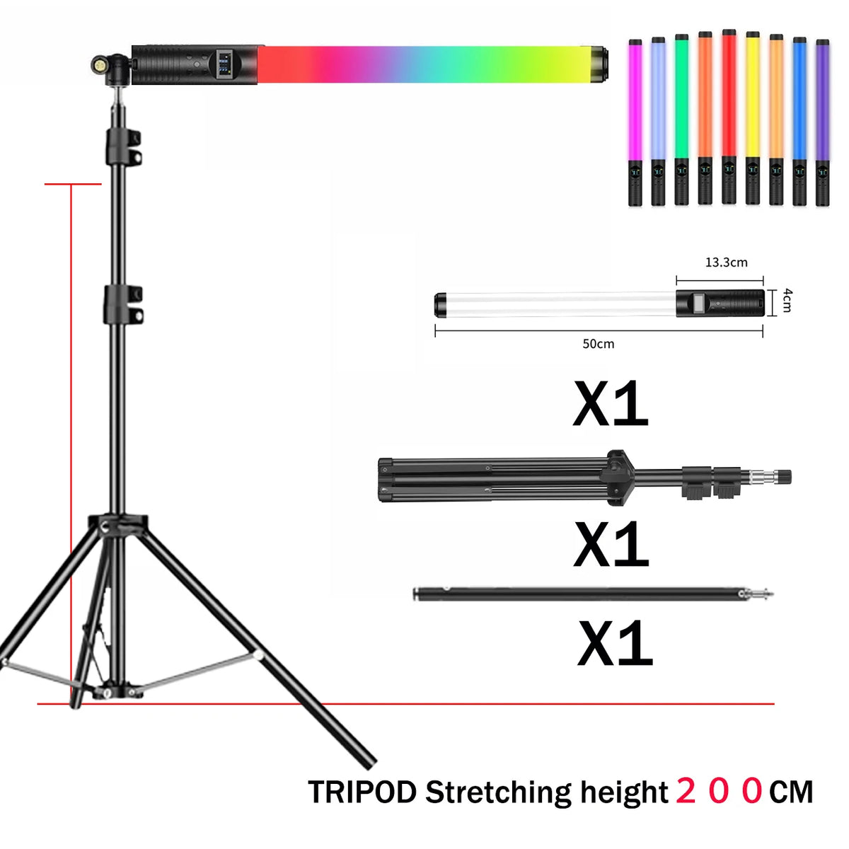 Handheld LED Light Wand with Tripod