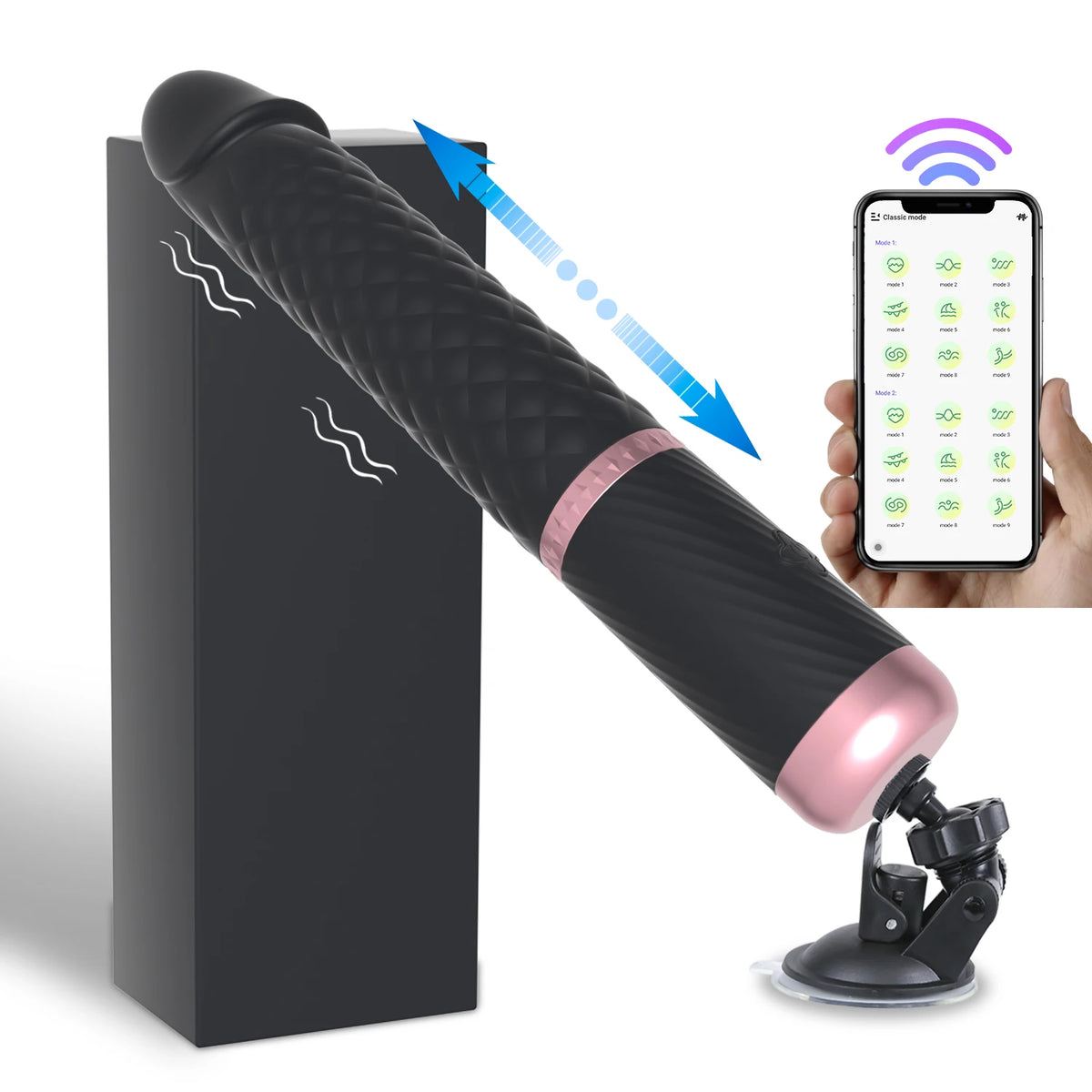 App-Controlled Thrusting Dildo Vibrator