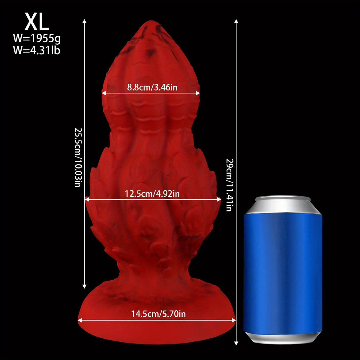 Spiral Scale Gourd Anal Plug — Glow Liquid Silicone S-XL