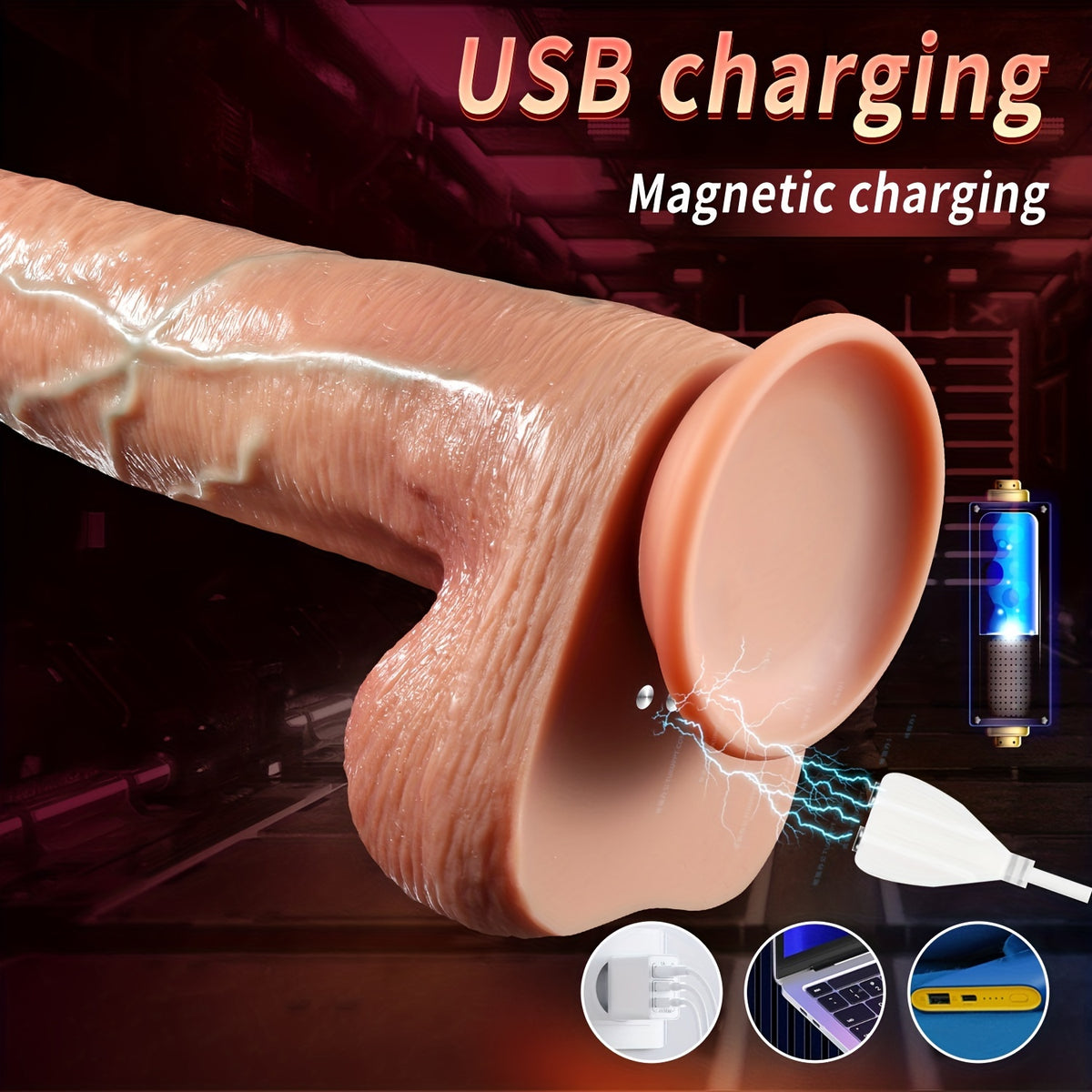 10-Mode Vibrating & Thrusting Rechargeable Silicone Wand
