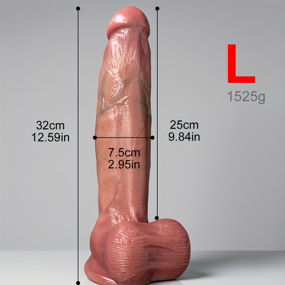 Huge 32 cm Natural-Tone Silicone Wand – S, M & L