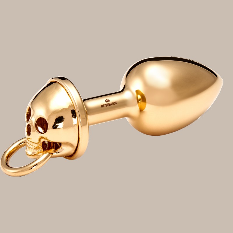 Hand Polished Gold Skull Anal Plug