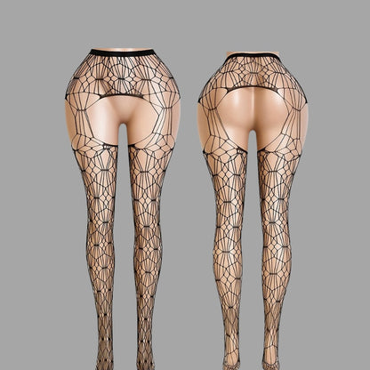 Sheer Spiderweb Pantyhose – High-Waisted Mesh Tights 3-Pack