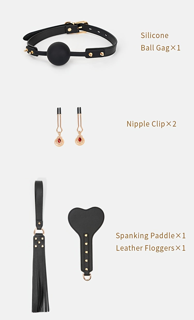 10-Piece Cat Ear Leather Couples Play Kit