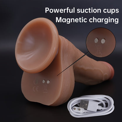 10-Mode Retractable & Vibrating Heated Silicone Wand