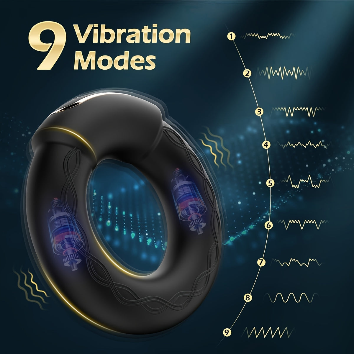 Double Vibrating Penis Ring with App Control