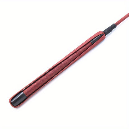 1pc Professional Equestrian Short Whip - Red Faux Leather with Black Grip, Anti-Slip Wrist Strap, Durable Horse Riding Crop for Training & Competitions, Equestrian Equipment, Sleek Design, Secure Grip Handle