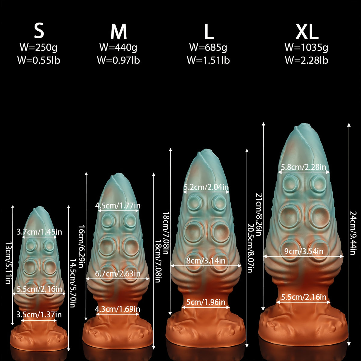 Alien Tentacle Butt Plug — Bumped Liquid Silicone