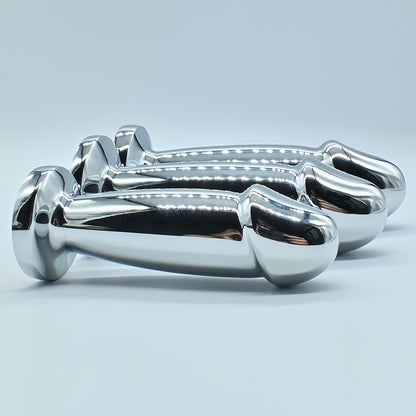 Metal Anal Plug Butt Plug BDSM for Men and Women with G-Spot Bead Dildo Double-Headed Anal Dilator Sex Toy