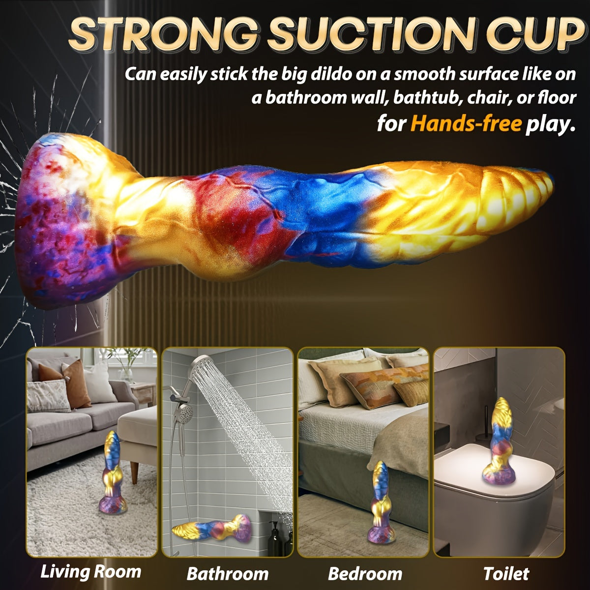 Monster Knot Dildo Vibrator — 3-in-1 Remote Control 23cm