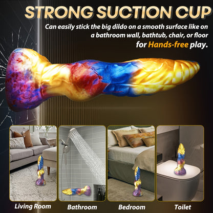 Monster Knot Dildo Vibrator — 3-in-1 Remote Control 23cm