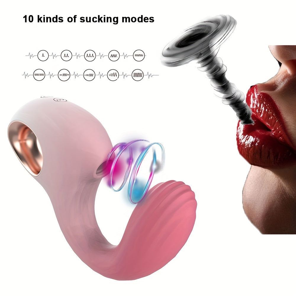 Silicone Clit Suction Vibrator — 10-Speed USB Rechargeable