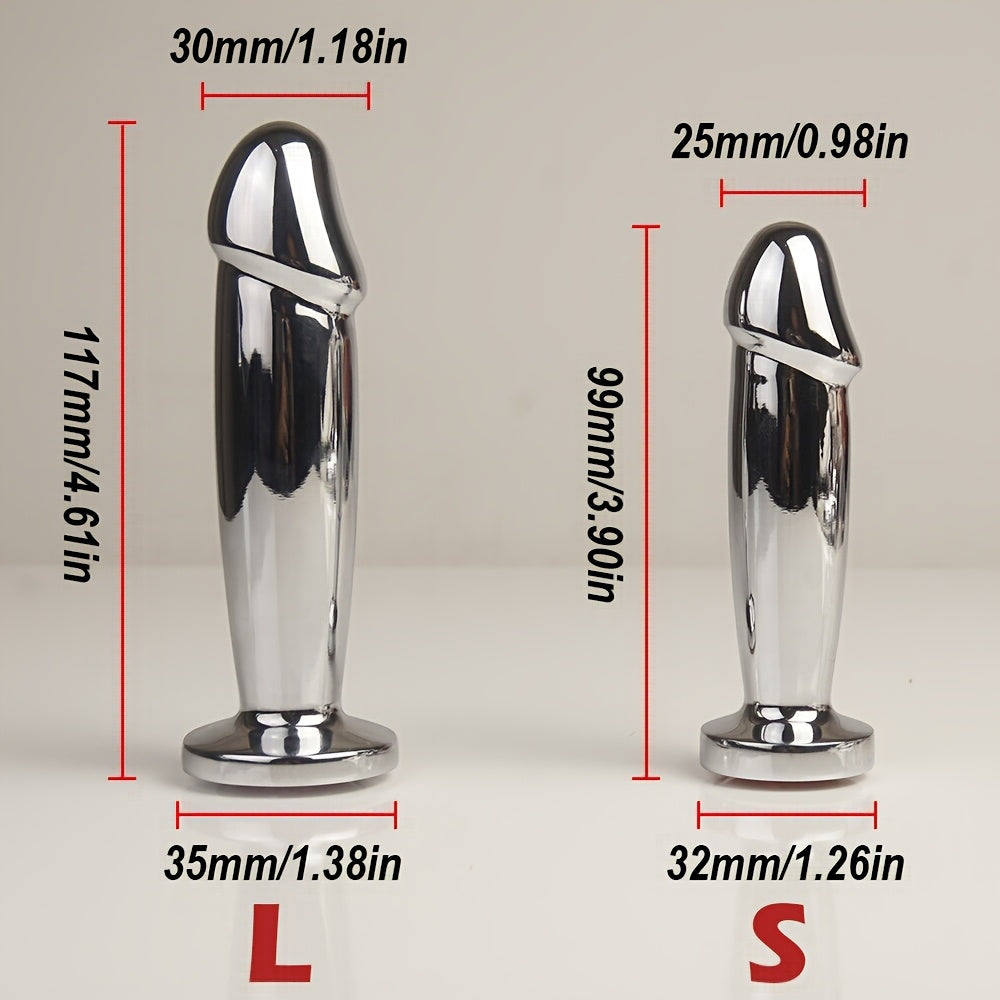 Dildo - Penis Shape Metal Anal Plug Dildo with Jewel, Anus Butt Plugs, Analplug Buttplug Sex Toys, Prostate Stimulation