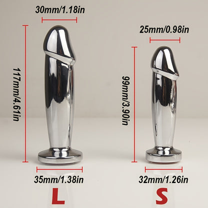 Dildo - Penis Shape Metal Anal Plug Dildo with Jewel, Anus Butt Plugs, Analplug Buttplug Sex Toys, Prostate Stimulation