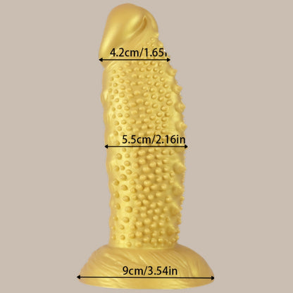 Golden Spiky Texture Dildo — 5 Sizes Anal and Vaginal
