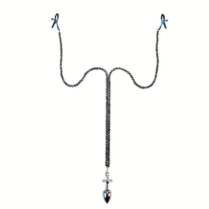 3pcs Nipple Clamps & Anal Plug Set BDSM Sensual Toy for Couples, Breast/Clit/Butt Play, Beginner BDSM Kit