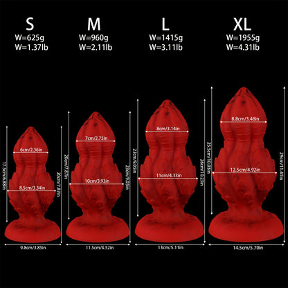 Spiral Scale Gourd Anal Plug — Glow Liquid Silicone S-XL