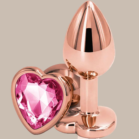 Premium Rose Gold Pink Heart Crystal