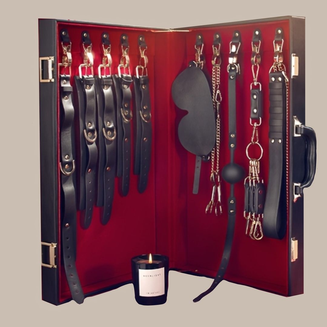 Full Restraint Cowhide Leather Cuff Set