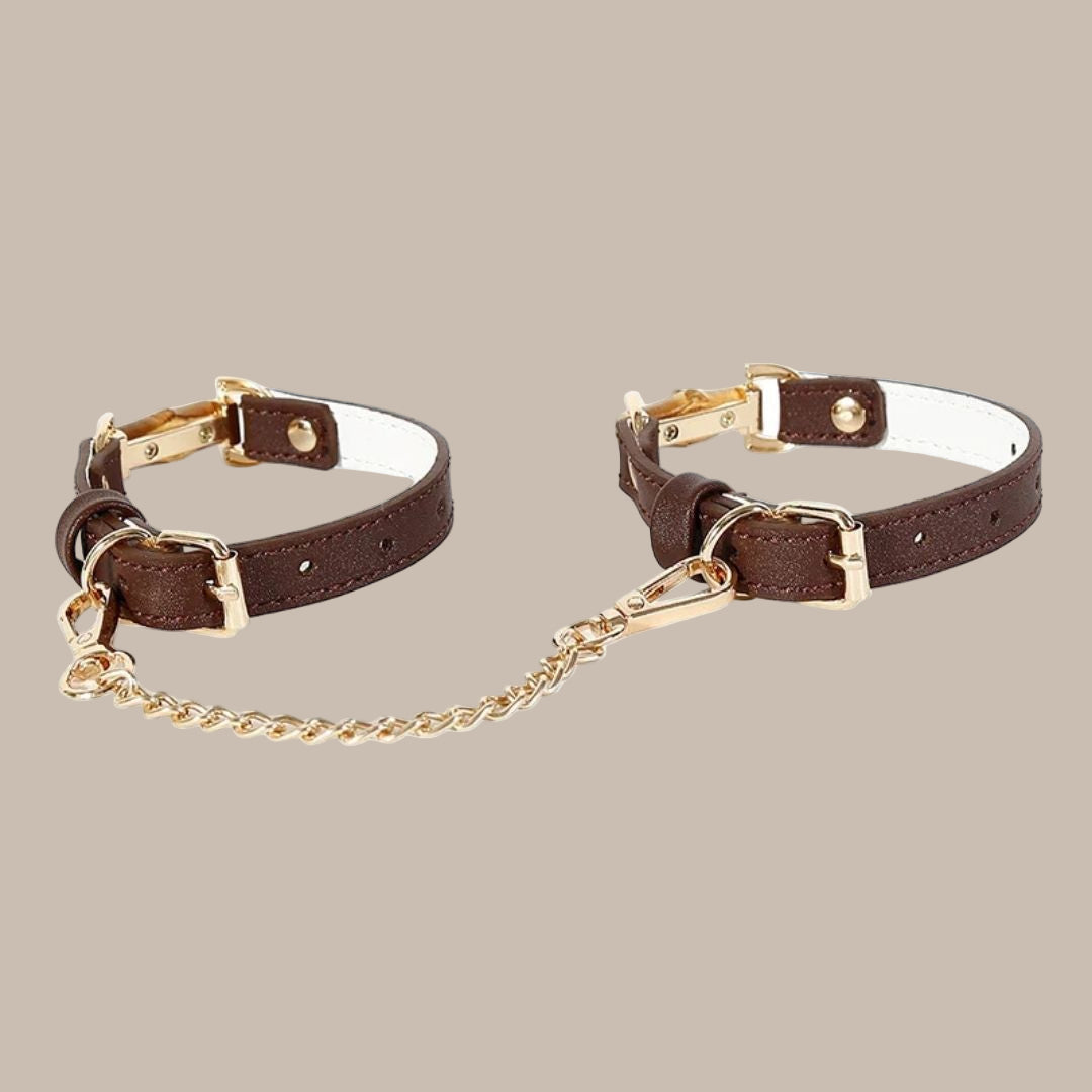 Bamboo Joint Bdsm Handcuffs Anklecuffs Open Mouth Gag Bdsm Collar PU Leather Slave Bondage Sex Toys for Woman Men SM Product