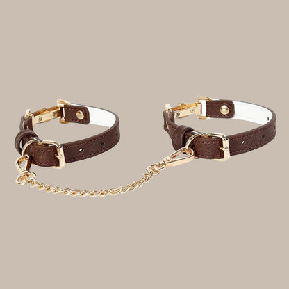 Bamboo Joint Bdsm Handcuffs Anklecuffs Open Mouth Gag Bdsm Collar PU Leather Slave Bondage Sex Toys for Woman Men SM Product