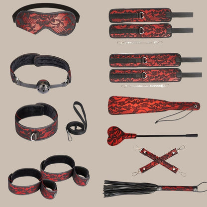 Red Lace 11-Piece Couples Sensation Set