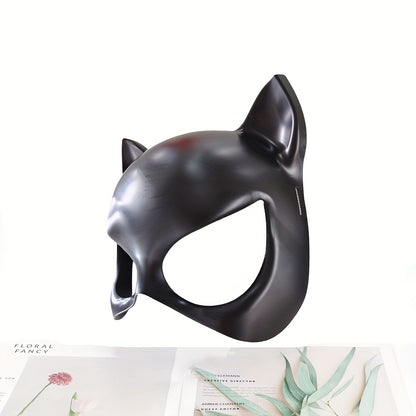 Cat Woman Costume Mask | Black Leather-Look