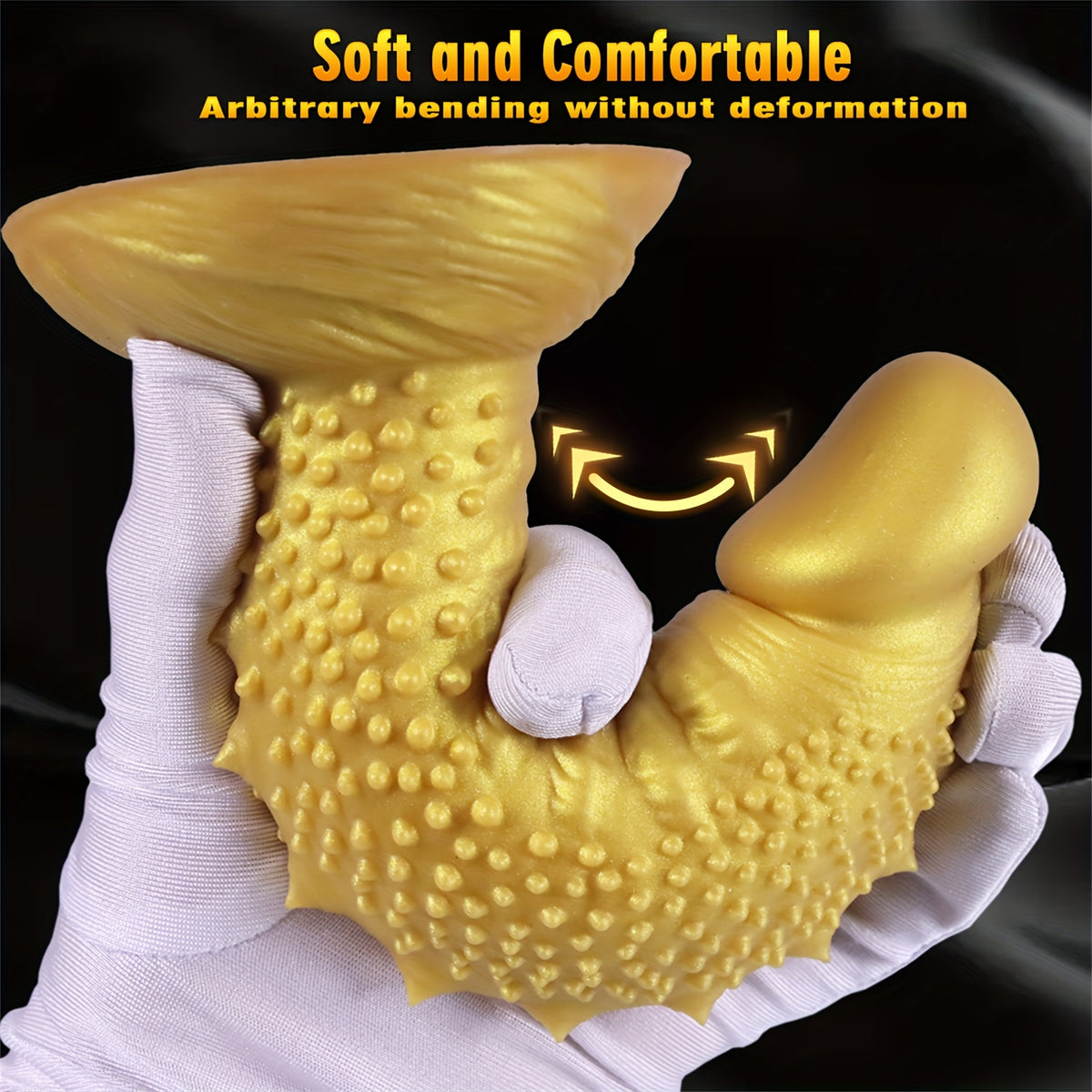 Golden Spiky Texture Dildo — 5 Sizes Anal and Vaginal