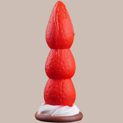 Fantasy Strawberry Monster Knot Plug — 19cm XXL Suction