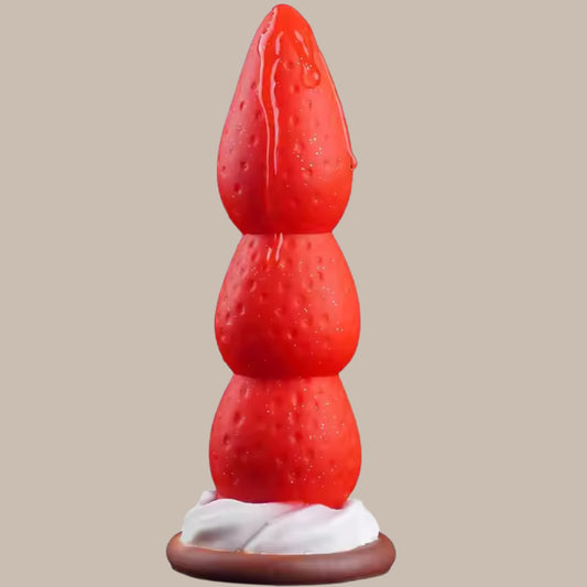 Fantasy Strawberry Monster Knot Plug — 19cm XXL Suction