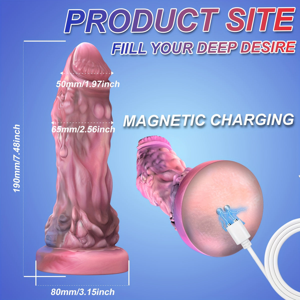 Dragon Fantasy Vibrating Dildo — 18.8cm Liquid Silicone