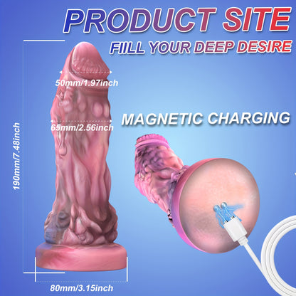 Dragon Fantasy Vibrating Dildo — 18.8cm Liquid Silicone