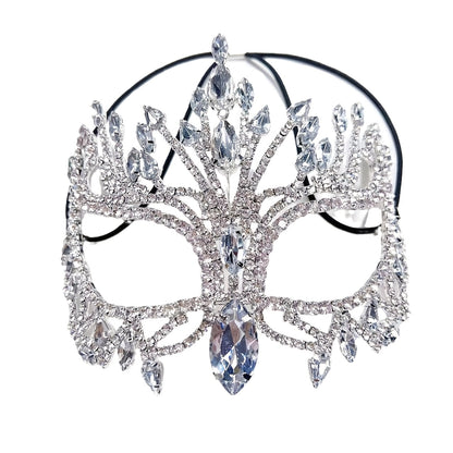 Copper Diamond Masquerade Mask with Glass Inlay