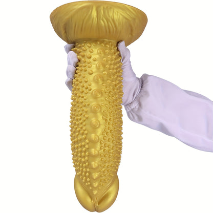 Golden Spiky Texture Dildo — 5 Sizes Anal and Vaginal