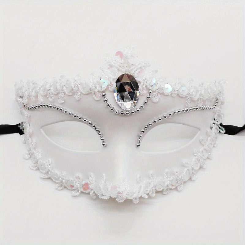 Rhinestone Princess Masquerade Mask 8-Pack
