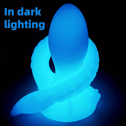 NEZEND 1pc Octopus Tail Shaped Penis/ Anal Plug Microwave Sterilizable, Extra Long Tentacle Double Head Vibration, Liquid Silicone Non-Electric Anal Beaver for Men and Women, BDSM Intimate Sex Toy