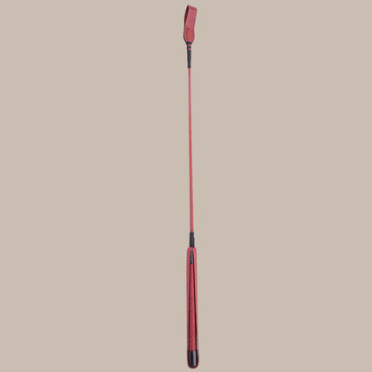 1pc Professional Equestrian Short Whip - Red Faux Leather with Black Grip, Anti-Slip Wrist Strap, Durable Horse Riding Crop for Training & Competitions, Equestrian Equipment, Sleek Design, Secure Grip Handle