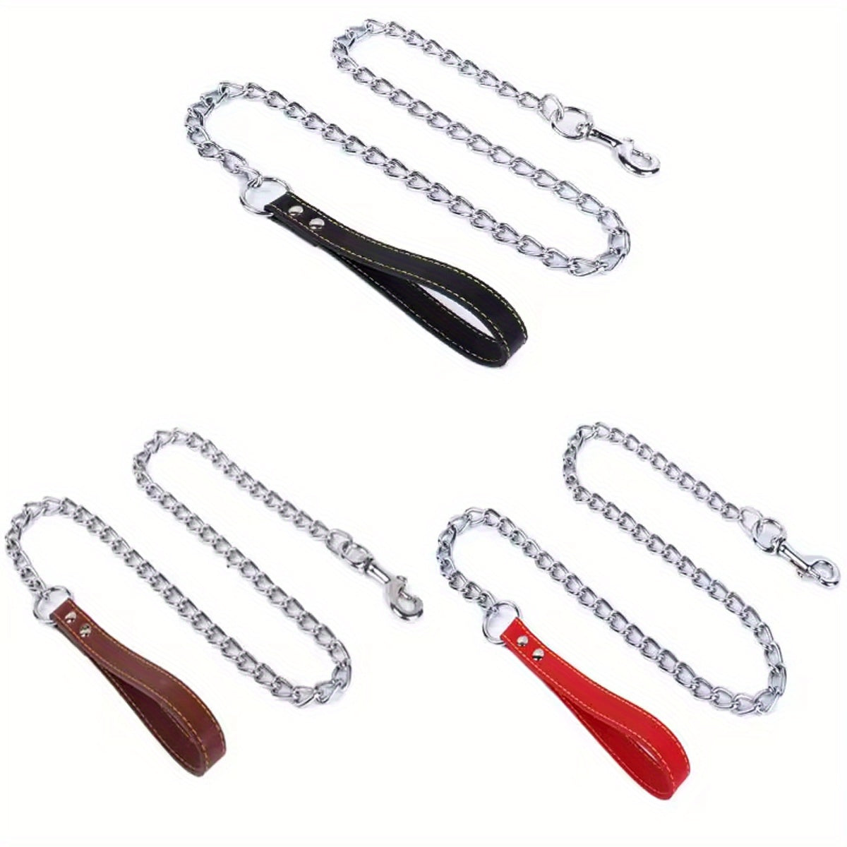 1pc - 120cm Heavy-Duty Anti-Bite Giant Leash with Handle for Dogs - Durable Stainless Steel Metal, Chew-Resistant, Ideal for Outdoor Training and Park Activities, Park Activities|Giant Leash|Chewresistant Leash, Dog Leash for