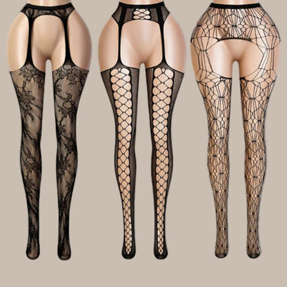 Sheer Spiderweb Pantyhose – High-Waisted Mesh Tights 3-Pack