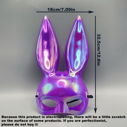 Glossy Electroplated Rabbit Costume Mask