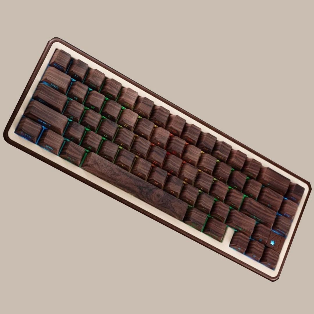 Stylish Wood Grain Mechanical Keycaps