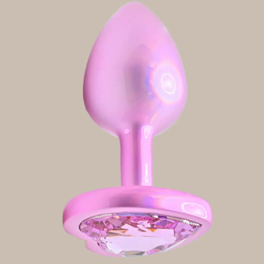 Stainless Stee Heart Anal Plug Metal Gem Base Butt Plug Anal Stimulation Prostate Massage Dildo Couple Masturbate Adult Sex Toys