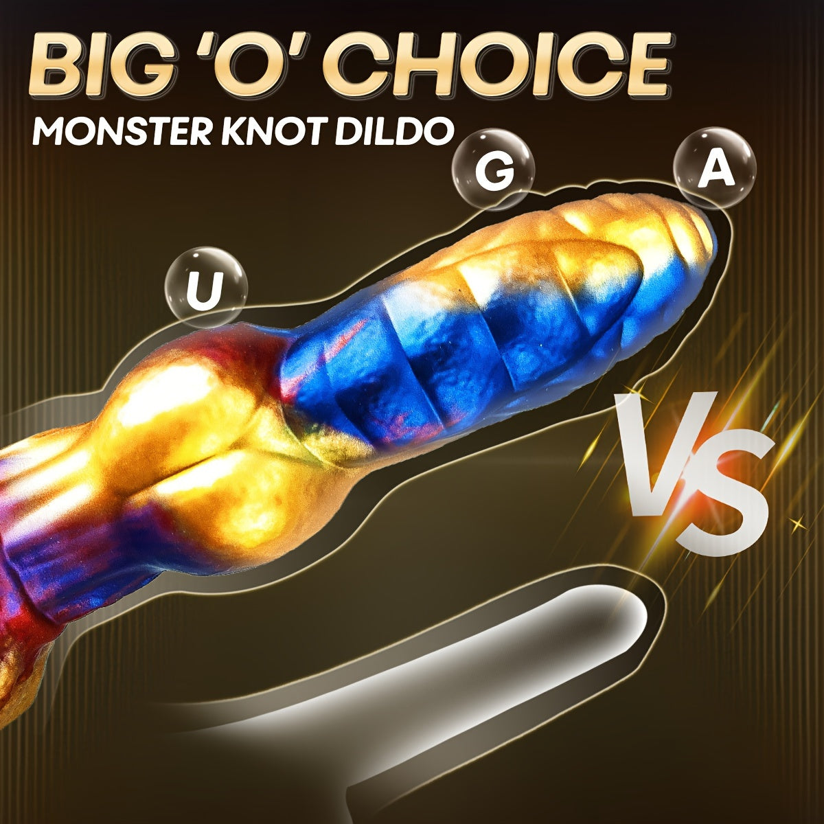 Monster Knot Dildo Vibrator — 3-in-1 Remote Control 23cm
