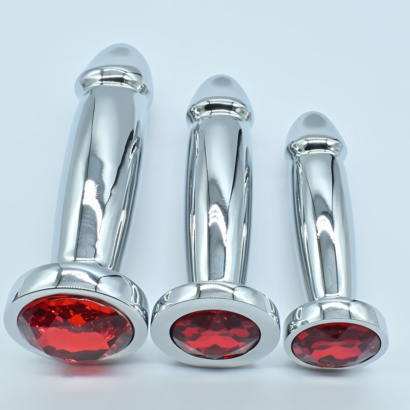 Metal Anal Plug Butt Plug BDSM for Men and Women with G-Spot Bead Dildo Double-Headed Anal Dilator Sex Toy
