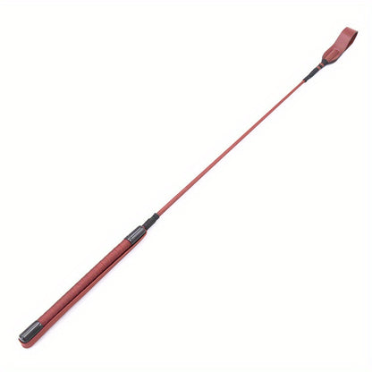1pc Professional Equestrian Short Whip - Red Faux Leather with Black Grip, Anti-Slip Wrist Strap, Durable Horse Riding Crop for Training & Competitions, Equestrian Equipment, Sleek Design, Secure Grip Handle