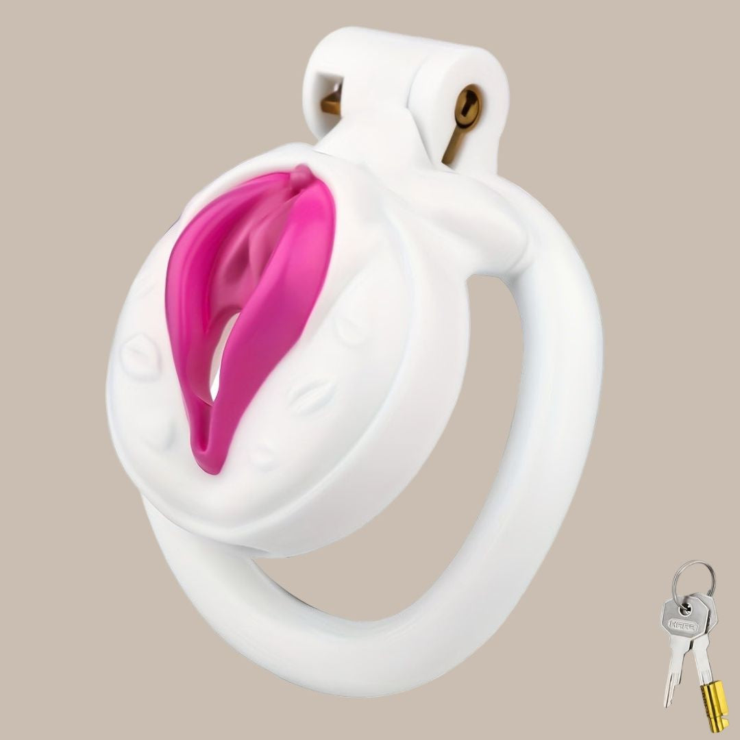 Modern Pink Rooster Chastity Cage