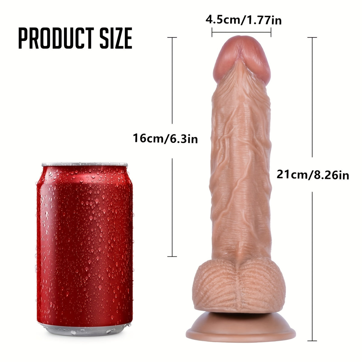 Flexible 21 cm Light-Beige Silicone Wand with Suction Base